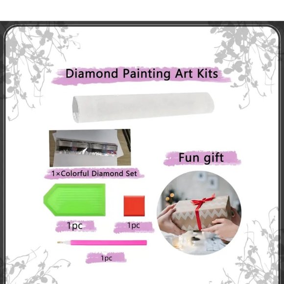 BUTTERFLIES AND THE PEACE ROSE DIAMOND PAINTING KIT by Ling Zi NWT! - Picture 5 of 6
